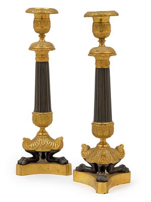 A pair of candelabras - Clocks, Vintage, Sculpture, Faience, Folk Art, Fan Collection