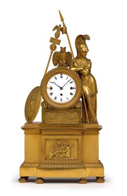 A rare Empire bronze mantelpiece clock from Vienna, "Master’s Test" - Clocks, Vintage, Sculpture, Faience, Folk Art, Fan Collection