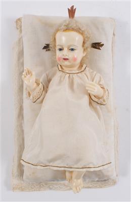 The Christ Child in wax, - Clocks, Vintage, Sculpture, Faience, Folk Art, Fan Collection