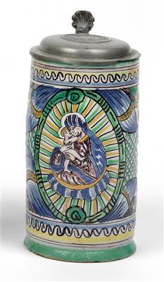 A Walzenkrug beer stein, Gmunden(?), circa 1800 - Orologi, vintage, sculture, maioliche, arte popolare