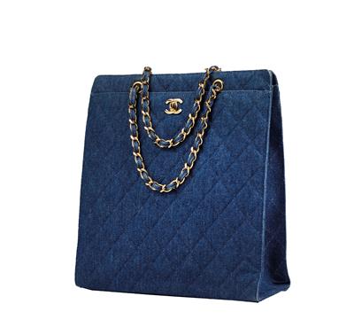 Chanel Quilted Denim Tote - Chanel Vintage