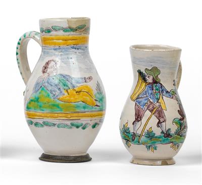 Two Birnkrug, Gmunden around 1800, - Antiques: Clocks, Vintage, Asian art, Faience, Folk Art, Sculpture