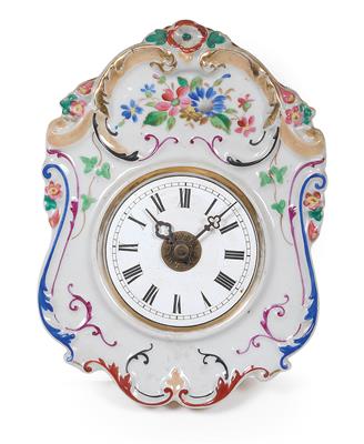 An Alpine porcelain wall pendulum clock from an Imperial collection - Antiques: Clocks, Vintage, Asian art, Faience, Folk Art, Sculpture