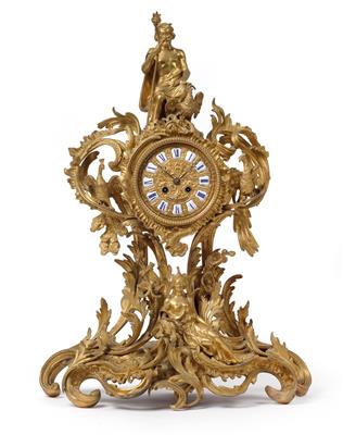 Bedeutende Wiener Historismus Bronze Kaminuhr "Vindobona" - Uhren, Metallarbeiten, Vintage, Asiatika, Fayencen, Volkskunst, Skulpturen