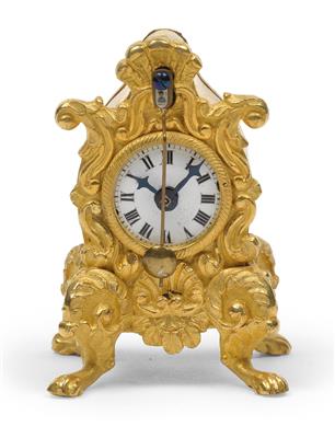 A miniature bronze "Zappler" table clock - Starožitnosti