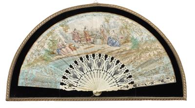 A folding fan, France around 1850 - Antiquariato - orologi, vintage, arte asiatica, maioliche, arte popolare, sculture
