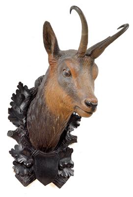 The head of a chamois, - Antiques: Clocks, Vintage, Asian art, Faience, Folk Art, Sculpture