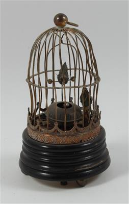 A small bird-cage automaton clock - Antiques: Clocks, Vintage, Asian art, Faience, Folk Art, Sculpture