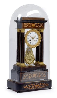 A Louis Pilippe portico clock with glass cover - Starožitnosti