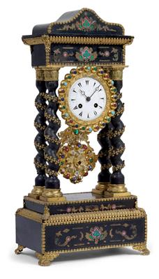 A Napoleon III portico clock - Antiques: Clocks, Vintage, Asian art, Faience, Folk Art, Sculpture