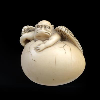 A netsuke of Tengu no Tamago - Antiquariato - orologi, vintage, arte asiatica, maioliche, arte popolare, sculture