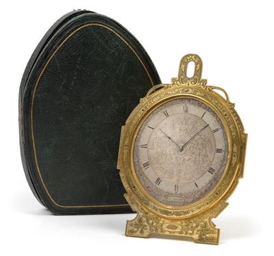 Viktorianische Reiseuhr mit Etui - Uhren, Metallarbeiten, Vintage, Asiatika, Fayencen, Volkskunst, Skulpturen