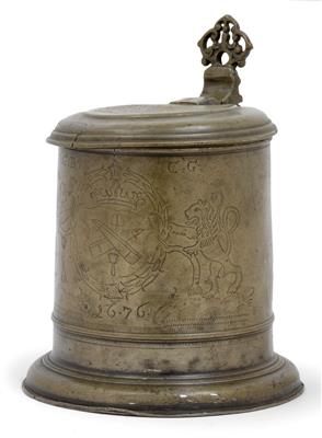 A guild tankard with lid, - Starožitnosti