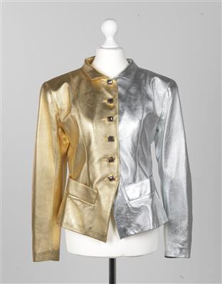 Yves Saint Laurent Rive Gauche - Zweifärbige Lederjacke, - Vintage Mode und Accessoires
