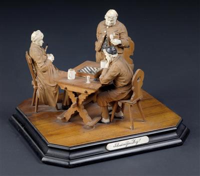 ‘Difficult move!’, a figural group, - Antiques and art