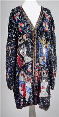 An evening jacket with figural sequin embroidery, - Antiques and art
