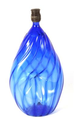 A blue pinch-sided flask, - Umění a starožitnosti