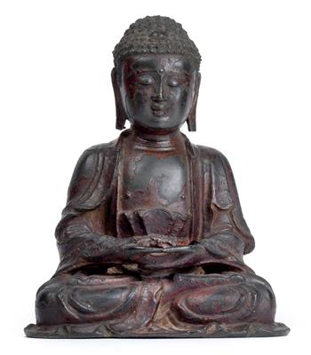 A bronze figure of Buddha, China, Ming dynasty - Umění a starožitnosti
