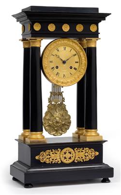 Charles X Portikus Tischuhr - Uhren, Metallarbeiten, Vintage, Asiatika, Fayencen, Skulpturen, Volkskunst