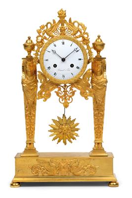 An Empire Period bronze mantle clock - Umění a starožitnosti