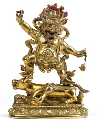 A gilt-bronze figure of Yama, Tibet, 18th/19th century - Antiques and art