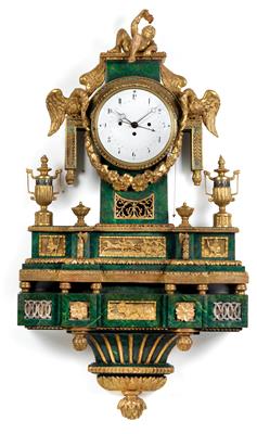 A large Josephinian commode clock with wall console - Arte e antiquariato