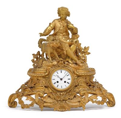 A Historism Period bronze mantle clock - Antiques and art