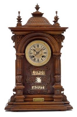 A Historism Period table clock "Wilde's Patent-Kalender" - Umění a starožitnosti