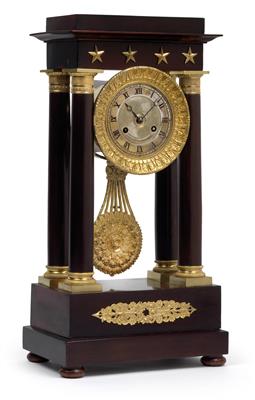 A Louis Philippe portico commode clock - Antiques and art