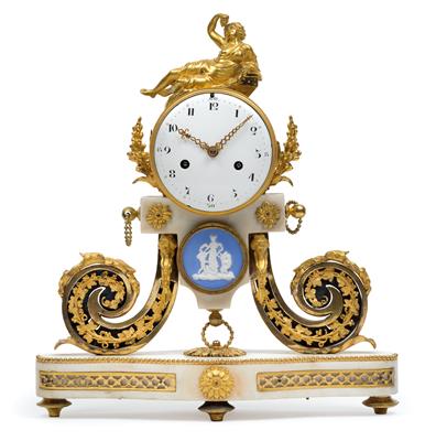 Louis XVI Marmor Kaminuhr - Uhren, Metallarbeiten, Vintage, Asiatika, Fayencen, Skulpturen, Volkskunst