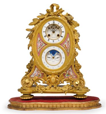 A neoclassical bronze clock with perpetual calendar - Antiques and art