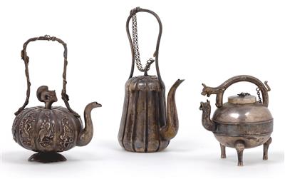 3 small silver vessels, - Orologi, arte asiatica, metalli lavorati, fayence, arte popolare, sculture
