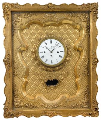 A Biedermeier frame clock with musical mechanism - Umění a starožitnosti