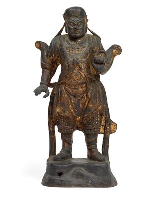 A bronze figure of the god of war, Guandi, China, 17th/18th cent. - Clocks, Asian Art, Metalwork, Faience, Folk Art, Sculpture