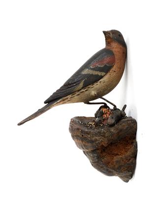 A chaffinch, - Clocks, Asian Art, Metalwork, Faience, Folk Art, Sculpture