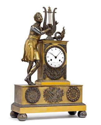An Empire bronze mantelpiece clock - Umění a starožitnosti
