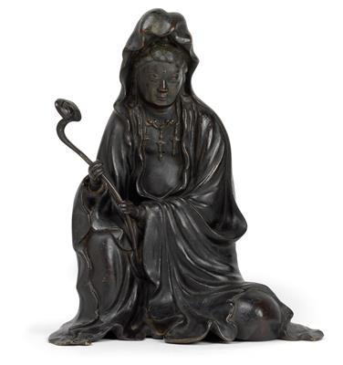 Guanyin, China, 18th/19th cent. - Clocks, Asian Art, Metalwork, Faience, Folk Art, Sculpture