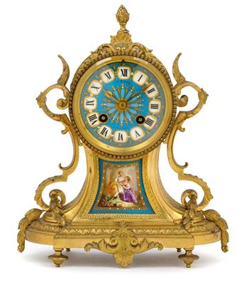A Historism Period bronze mantlepiece clock - Clocks, Asian Art, Metalwork, Faience, Folk Art, Sculpture