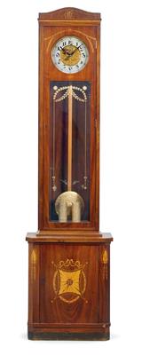 A fin de siècle long-case clock with 1 month power reserve, - Clocks, Asian Art, Metalwork, Faience, Folk Art, Sculpture