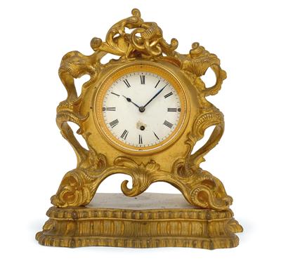 A small bronze table clock from Vienna - Orologi, arte asiatica, metalli lavorati, fayence, arte popolare, sculture