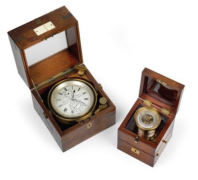 A parcel of navy chronometer and barometer - Clocks, Asian Art, Metalwork, Faience, Folk Art, Sculpture