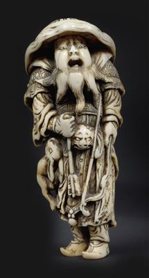 An ivory netsuke of a Tatar archer (dattanjin), Japan, 18th cent. - Orologi, arte asiatica, metalli lavorati, fayence, arte popolare, sculture