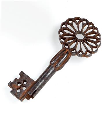 A steel cut key, - Orologi, arte asiatica, metalli lavorati, fayence, arte popolare, sculture