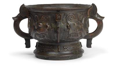 Zeremonialgefäß vom Typ "Gui"im Stil der Zhou Dynastie, Ming Dynastie - Uhren, Metallarbeiten, Asiatika, Fayencen, Skulpturen, Volkskunst
