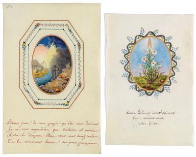 Two parchment images, - Umění a starožitnosti