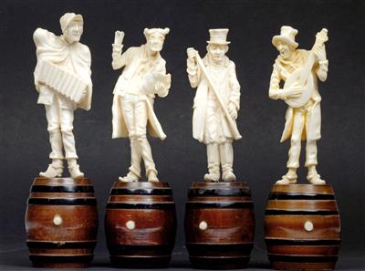 Four statuettes of musicians, - Orologi, arte asiatica, vintage, metalli lavorati, fayence, arte popolare, sculture
