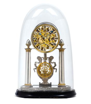 A Biedermeier anniversary clock with glass dome - Orologi, arte asiatica, vintage, metalli lavorati, fayence, arte popolare, sculture