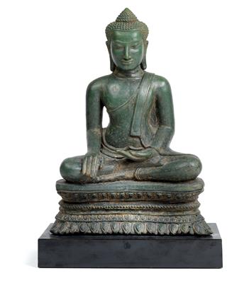 A bronze figure of Buddha, Cambodia, 13th cent. - Clocks, Asian Art, Vintage, Metalwork, Faience, Folk Art, Sculpture