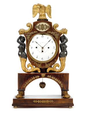 An Empire Period commode clock "Meerjungfrauen" (Mermaids) - Orologi, arte asiatica, vintage, metalli lavorati, fayence, arte popolare, sculture