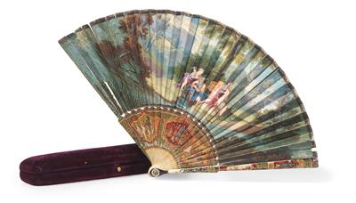A folding fan, France, around 1700/1720, - Orologi, arte asiatica, vintage, metalli lavorati, fayence, arte popolare, sculture